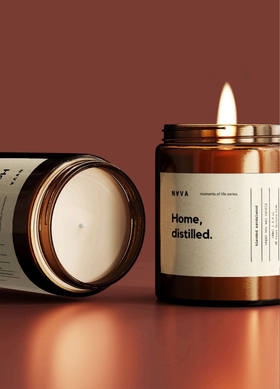 Home, Distilled candle on terracotta